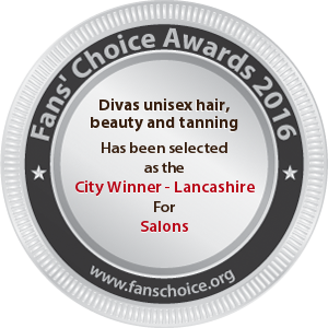 Divas unisex hair, beauty and tanning - Award Winner Badge