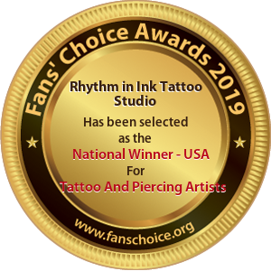 Rhythm in Ink Tattoo Studio - Award Winner Badge