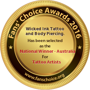 Wicked Ink Tattoo and Body Piercing. - Award Winner Badge