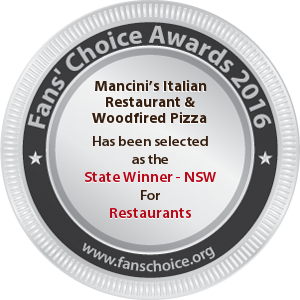 Mancini’s Italian Restaurant & Woodfired Pizza - Award Winner Badge