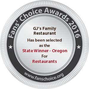 GJ’s Family Restaurant - Award Winner Badge